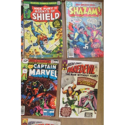 299 - 23 DC & Marvel comics, including Daredevil no.6, 16, 37, 91 and 143, Shazam no.5 and 34, Captain Mar... 