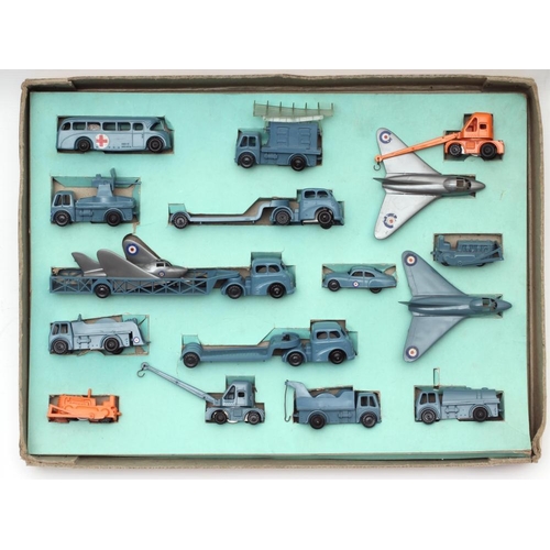 330 - Triang Minic Push and Go R.A.F. Presentation Set with R.A.F. vehicles and three jet aircraft, box ha... 