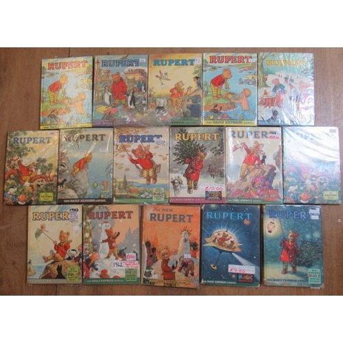 361 - Sixteen Daily Express Rupert Annuals from 1970, G (Est. plus 17.5% premium)