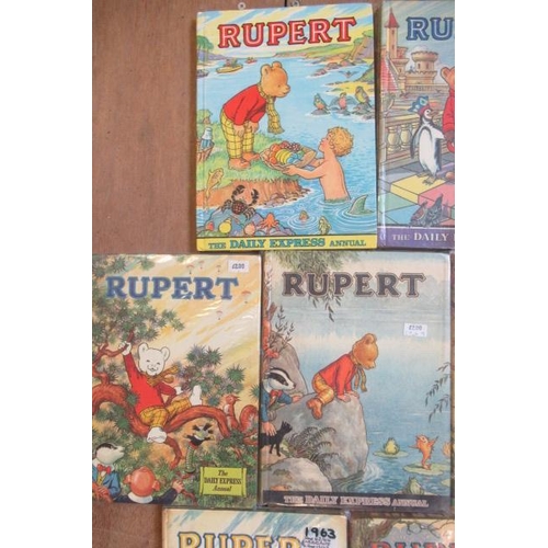 361 - Sixteen Daily Express Rupert Annuals from 1970, G (Est. plus 17.5% premium)