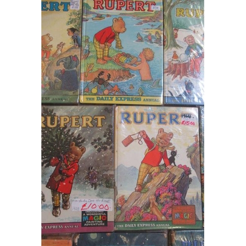 361 - Sixteen Daily Express Rupert Annuals from 1970, G (Est. plus 17.5% premium)