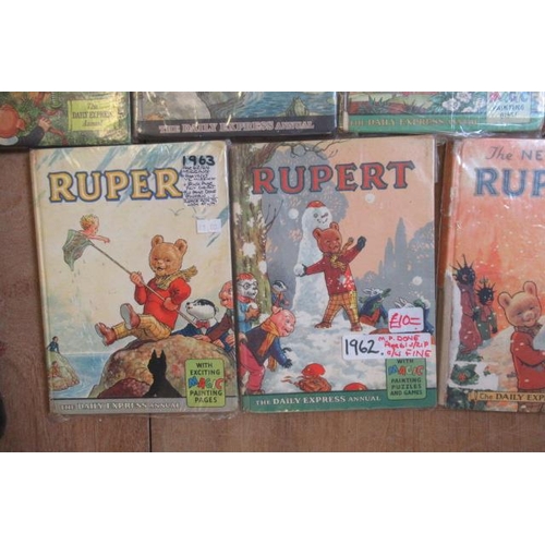 361 - Sixteen Daily Express Rupert Annuals from 1970, G (Est. plus 17.5% premium)