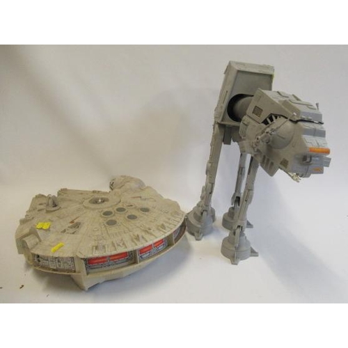 374 - Star Wars Walker and Millenium Falcon Ship, both items playworn, F-P (Est. plus 21% premium inc. VAT... 