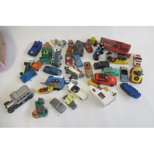 504 - Playworn cars by Corgi, Dinky, Matchbox and others, some parts missing, paint damage, P (Est. plus 2... 