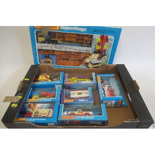 543 - Late issue Matchbox Superkings including Bridge-Layer Set and construction vehicles, all items boxed... 