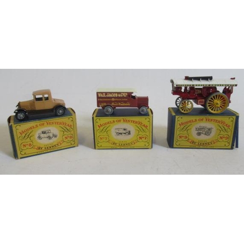 550 - Matchbox Yesteryear Y7 Leyland, Y8 Morris and Y9 Fowler Showmans, boxes G, models E (Est. plus 21% p... 