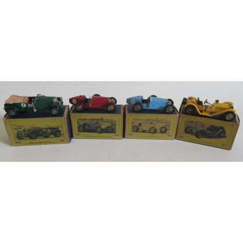 551 - Matchbox Yesteryear Y6 Bugatti x 2, Y5 Bentley and Y7 Mercer, boxes F, models F-G (Est. plus 21% pre... 