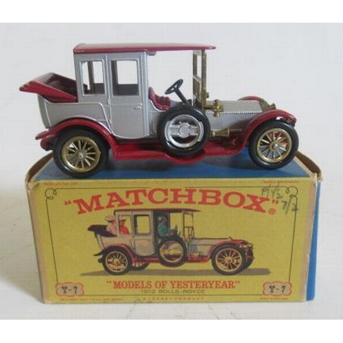 555 - Matchbox Yesteryear Y7 Rolls Royce in silver/red, box F, model E (Est. plus 21% premium inc. VAT)