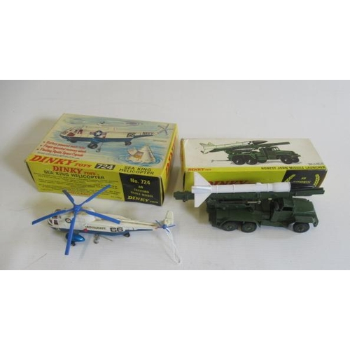 608 - Dinky 665 Honest John Missile Launcher, boxed G, and 724 Sea King Helicopter, box F-P (Est. plus 21%... 