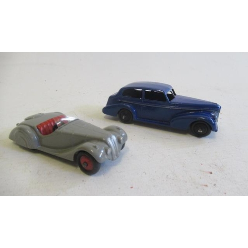 616 - Dinky Frazer-Nash sports car and Oldsmobile in blue, G-E (Est. plus 21% premium inc. VAT)