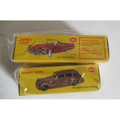 622 - Dinky Atlas Ford Thunderbird and Packard Sedan, boxed M (Est. plus 21% premium inc. VAT)