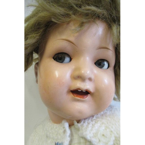 71 - A Kammer & Reinhardt socket head character doll, with blue glass flirty eyes, sleeping metal lids, o... 