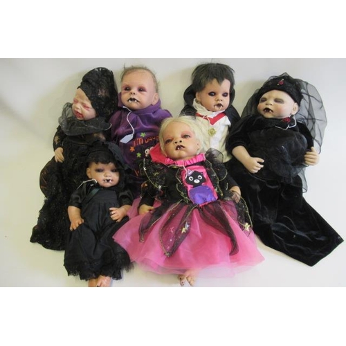 85 - Six vampire dolls, all factory made then modified with home kits, including Reva, Joanna Gomes, A. J... 