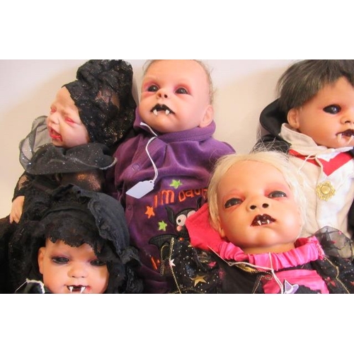 85 - Six vampire dolls, all factory made then modified with home kits, including Reva, Joanna Gomes, A. J... 