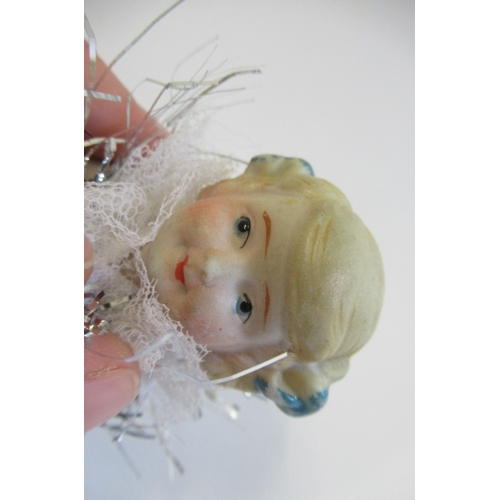 100A - A Heubach Koppelsdorf bisque shoulder head doll, with blue glass sleeping eyes, open mouth, composit... 