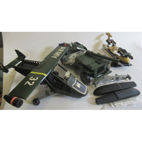 334 - Action Man vehicles from 1980's comprising jeep with missile launcher, space speeder and transport c... 