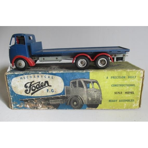 511 - Shackleton Toys clockwork Foden lorry finished in blue/red, clockwork motor faulty, paint work F-G, ... 