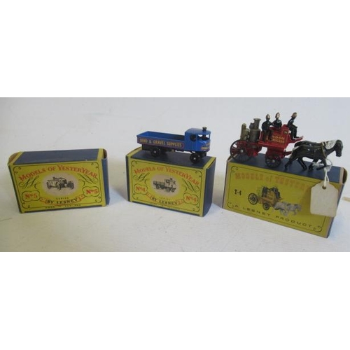 548 - Matchbox Yesteryear Y4 steam wagon, Y4 Shand Mason and Y5 Bentley (box only), boxes F-G, models E-M ... 