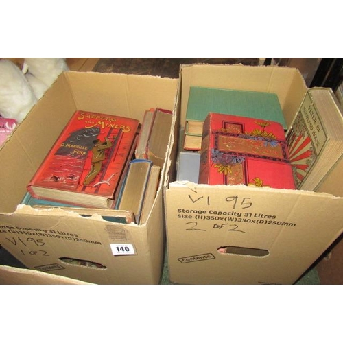 140 - TWO BOXES OF VINTAGE HARDBACK BOOKS