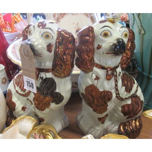 158 - PAIR OF STAFFORDSHIRE SPANIELS