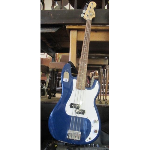 56 - FENDER SQUIRE BASS GUITAR WITH CASE