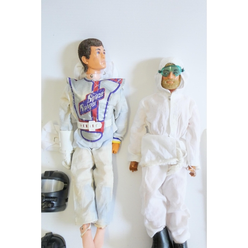 410 - Two Action Man dolls, 1980's ski patrol mountain trooper with damaged hands and space ranger with ea... 