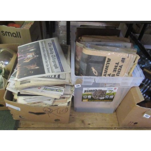 138 - TWO BOXES OF OLD NEWSPAPERS AND MAGAZINES