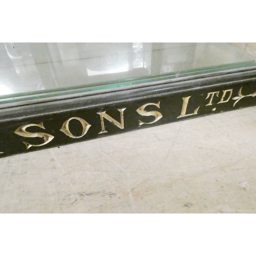 788 - A pair of J S Fry & Sons Ltd shop display cabinets, gilt incised script, wood frame, glass front, si... 