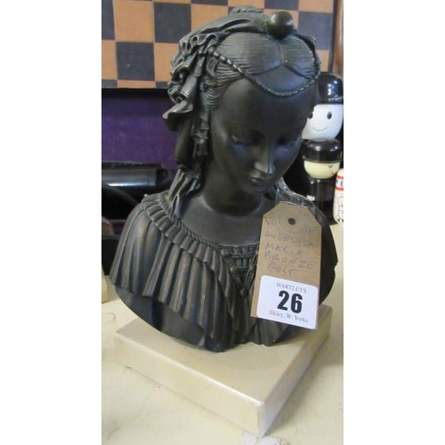 26 - BRONZED BUST OF ANGELICA MARIA