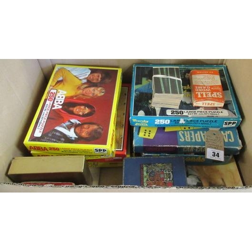 34 - QUANTITY OF RETRO JIGSAWS AND GAMES