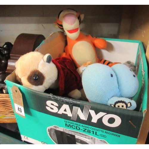 43 - BOX OF SOFT TOYS