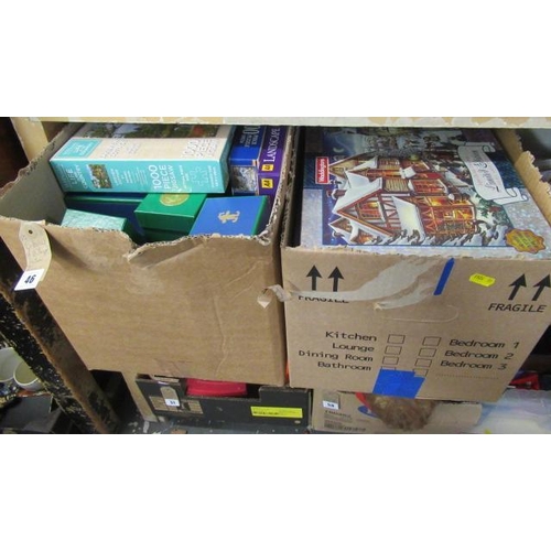 46 - TWO BOXES OF VINTAGE JIGSAW PUZZLES