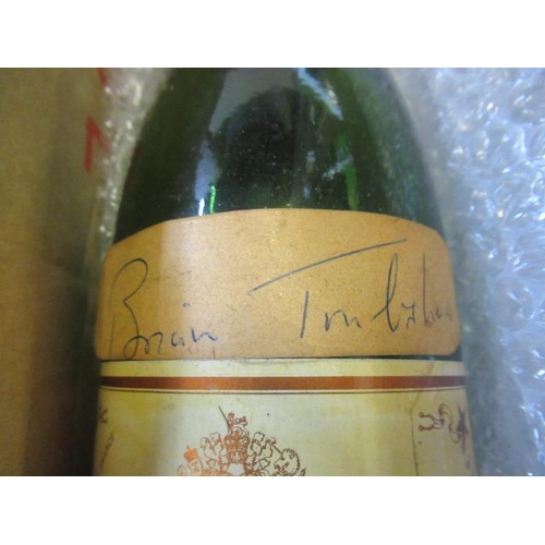 28 - SIGNED EMPTY BOTTLE OF CHAMPAGNE CONCORDE'S FIRST FLIGHT