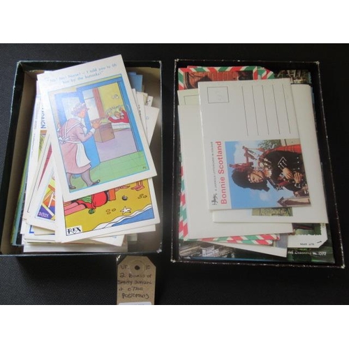 595 - TWO BOXES OF SAUCY SEASIDE AND OTHER POSTCARDS