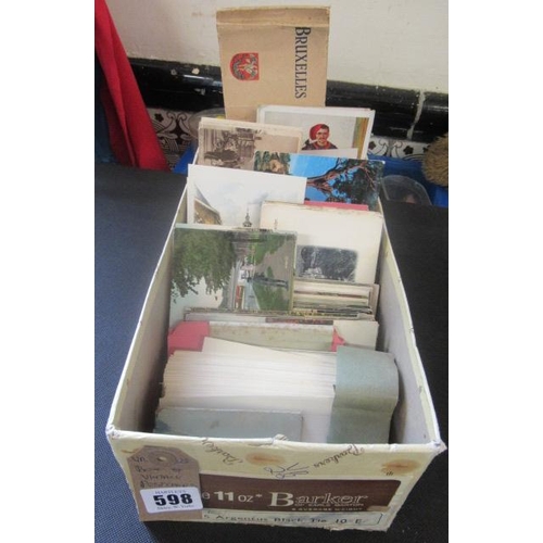 598 - BOX OF VINTAGE POSTCARDS