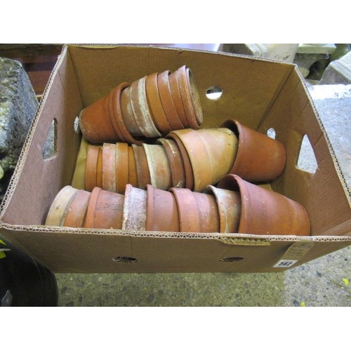 562 - BOX OF TERRACOTTA PLANT POTS