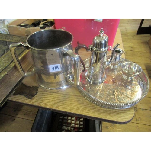 476 - ELKINGTON TANKARD ETC