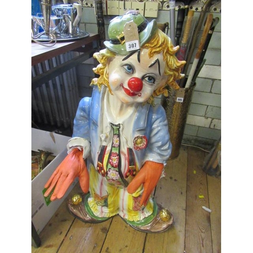 307 - LARGE POTTERY CLOWN