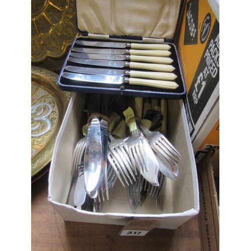 317 - BOX OF EPNS CUTLERY