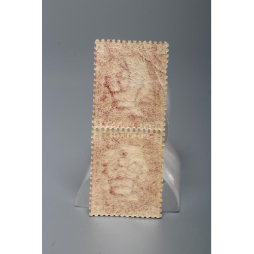 276 - 1864 1d RED PLATE 225 PAIR MINT (perforation fault and both stamps have significant creasing) (Est. ... 