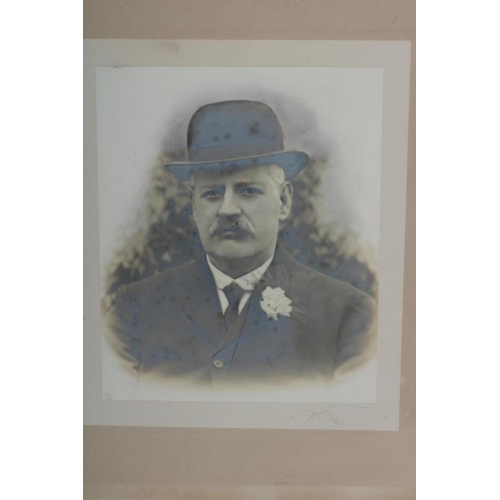 324 - THOMAS J. HANSTOCK, c.1900, a pair of portrait photographs, highlighted and signed in pencil, 8