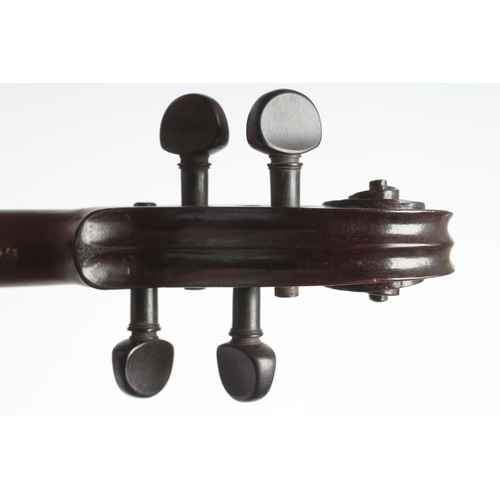 326 - A SCRATCH BUILT MAHOGANY VIOLIN by J. H. Cooper, Regent Road, Ilkley, the one piece back inlaid with... 