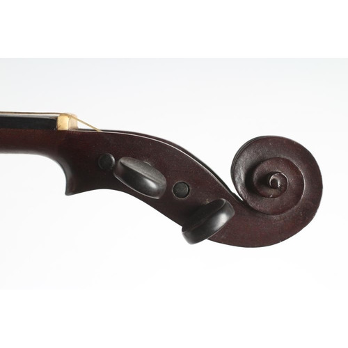 326 - A SCRATCH BUILT MAHOGANY VIOLIN by J. H. Cooper, Regent Road, Ilkley, the one piece back inlaid with... 