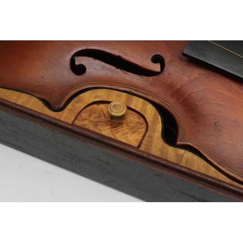 326 - A SCRATCH BUILT MAHOGANY VIOLIN by J. H. Cooper, Regent Road, Ilkley, the one piece back inlaid with... 