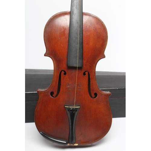 326 - A SCRATCH BUILT MAHOGANY VIOLIN by J. H. Cooper, Regent Road, Ilkley, the one piece back inlaid with... 