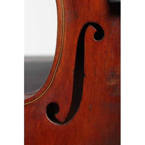 326 - A SCRATCH BUILT MAHOGANY VIOLIN by J. H. Cooper, Regent Road, Ilkley, the one piece back inlaid with... 