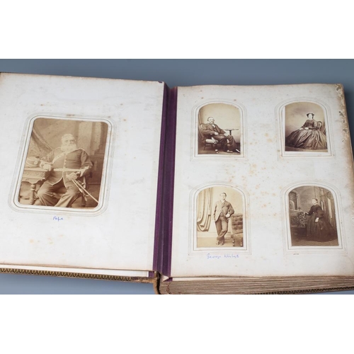 335 - A VICTORIAN MAUCHLINE WARE PHOTOGRAPH ALBUM, made of wood grown on the lands of Abbotsford, the fasc... 