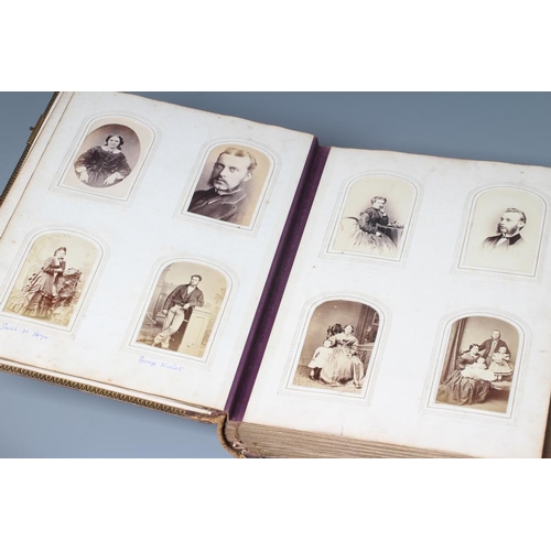 335 - A VICTORIAN MAUCHLINE WARE PHOTOGRAPH ALBUM, made of wood grown on the lands of Abbotsford, the fasc... 