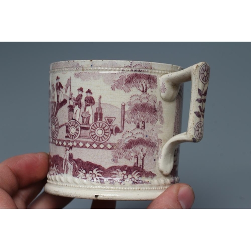 36 - OF RAILWAY INTEREST - two graduated Staffordshire pottery 