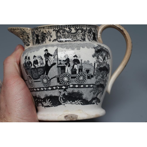 36 - OF RAILWAY INTEREST - two graduated Staffordshire pottery 